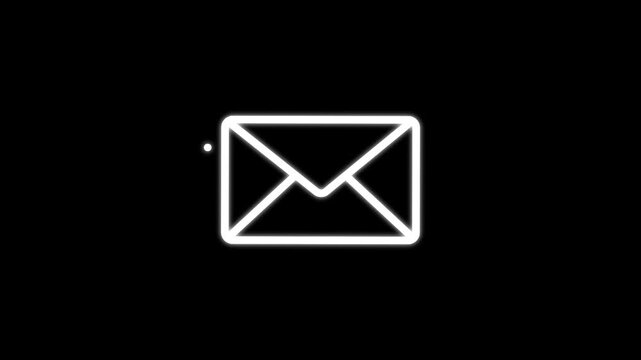 Mail email message sending envelope icon animation.