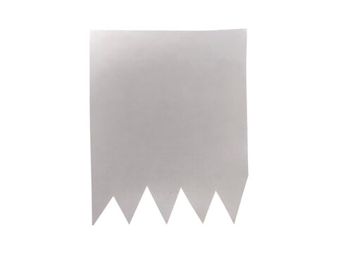 Minimalist gray fabric banner with scalloped edge