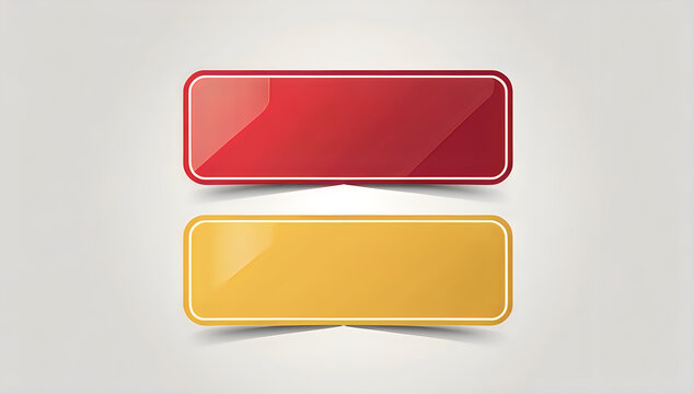 Red and yellow glossy rectangular buttons or banners illustration