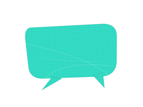 Teal rectangular speech bubble graphic asset with grid texture as PNG asset