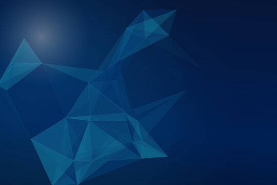 Abstract geometric shapes in blue 3d space