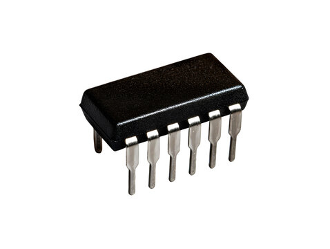 Microchip isolated on transparent or white background, png