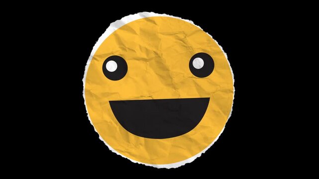 Big Smile 2 face Paper Emoji with Alpha channel