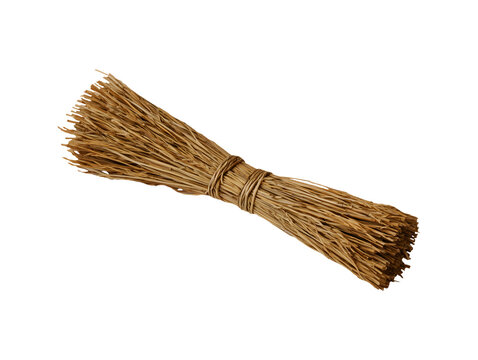 Bundle of dry straw isolated on transparent or white background, png