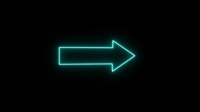 Arrow-shaped neon sign. Arrow-shaped neon sign. Abstract neon arrow icon animation background. arrows neon night arrow neon caf&eacute; directions neon street directions animation 4k. line swipe down arrow .