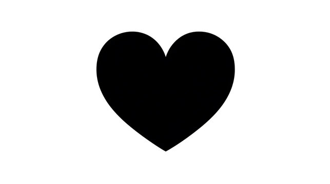 A simple black heart symbol on a white background