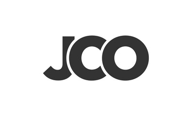 Fototapeta premium JCO logo design template with strong and modern bold text. Initial based vector logotype featuring simple and minimal typography. Trendy company identity.