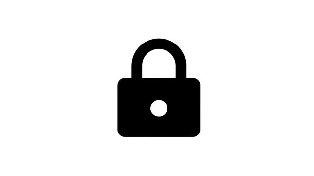 A black silhouette of a padlock, symbolizing security and protection