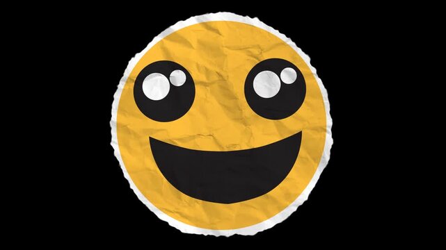 Big Smile face Paper Emoji with Alpha channel