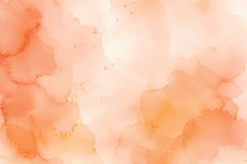 Fototapeta premium Soft Peach Coral Watercolor Abstract Background with Pastel Clouds