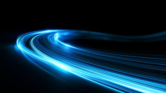 Blue Light Speed Motion Abstract Wave Digital