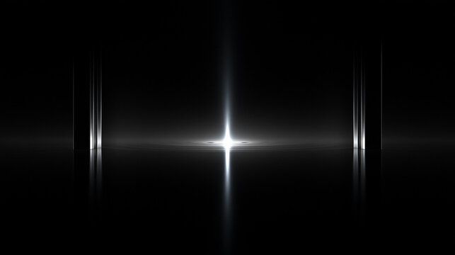 Light Rays Cross Through Darkness Abstract Concept