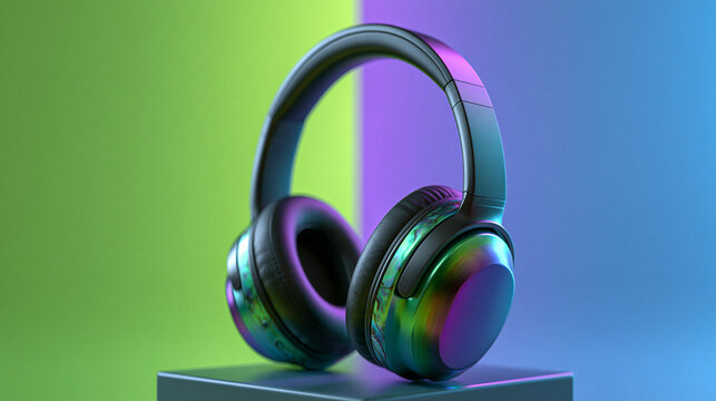 Premium Wireless Headphones with Colorful Gradient Lighting