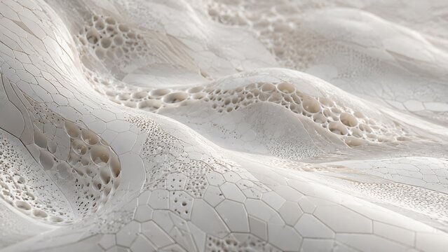 Abstract background of soft white fabric waves with elegant folds and smooth texture for luxury design projects