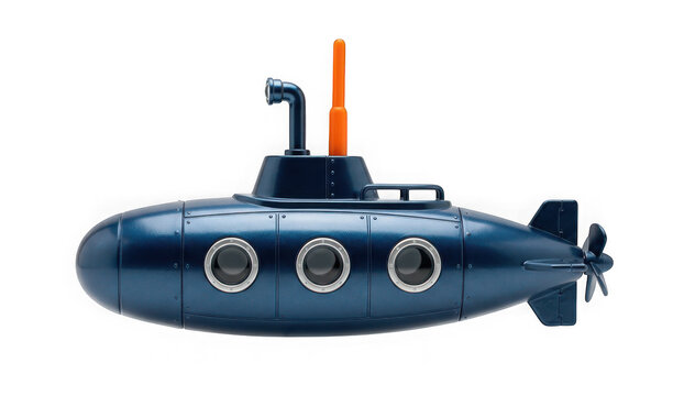 Toy submarine isolated on transparent background