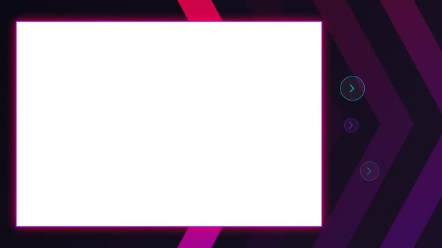 Neon glowing frame with abstract arrow background