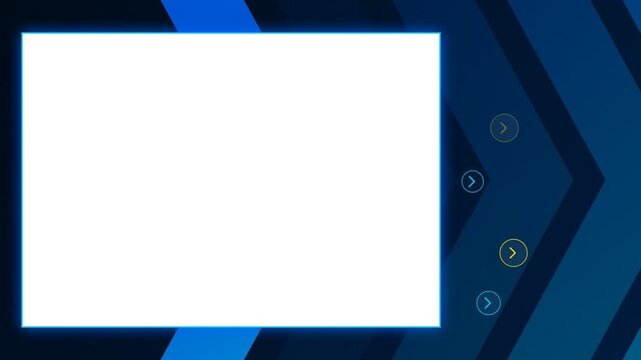 Blue arrow motion graphic overlay frame template