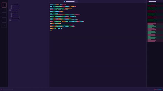 Dynamic motion of computer code in a programming environment showcasing syntax highlighting and real-time editing.