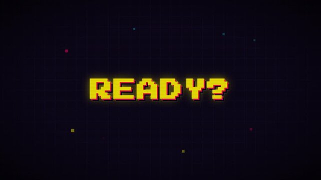 Ready Pixel Graphics Countdown Scene for Video Reveal.