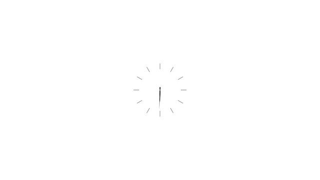 Abstract clock icon animation. Digital and analog clock 24 hours isolated  animation on white background. 4k Video.