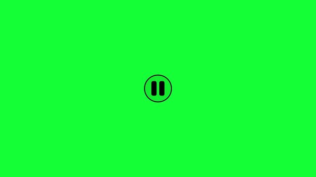 Cursor arrow clicking play and pause button motion graphic with alpha channel. Mouse pointer click media player icon background.4k animation video.
