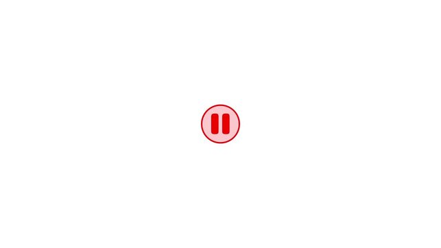 Cursor arrow clicking play and pause button motion graphic with alpha channel. Mouse pointer click media player icon background.4k animation video.