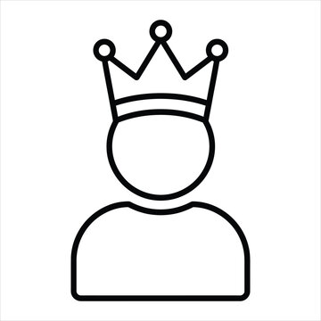 User profile icon wearing a crown representing premium account status or royal management administrator authority.