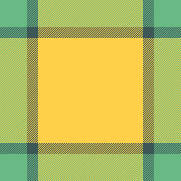 Idea texture textile plaid, single vector check pattern. Many seamless fabric tartan background in amber and green colors.