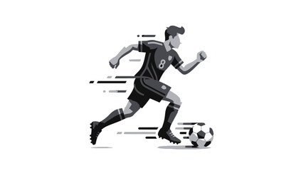 Fototapeta premium Dynamic Soccer Player Vector Illustration For Sports Marketing Logo Design With Minimalist White Background Concept