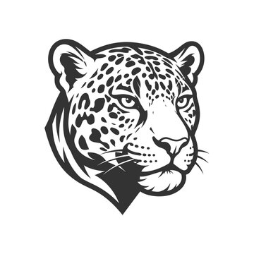 Jaguar Head Side View Vector Graphic Spotted Leopard Portrait Mascot Logo