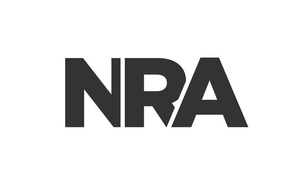 NRA logo design template with strong and modern bold text. Initial based vector logotype featuring simple and minimal typography. Trendy company identity.