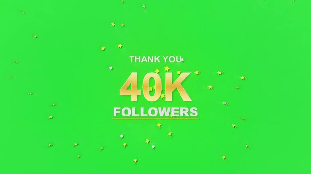 Thank You 40K Followers Social Media Milestone on Green Screen