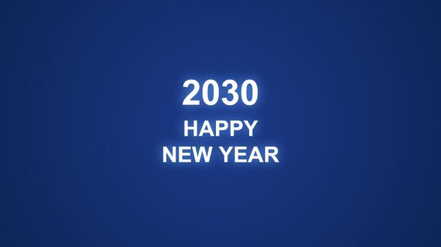 2030 happy new year greeting with glowing effect