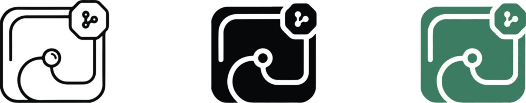 Software Version Control Git Branch Vector Icon Set For Digital Business Development Coding Concept