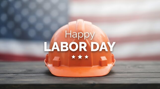 Happy Labor Day Card with American Flag Colors and Typography Design Featuring Illustration, Vector, Symbol with Celebration