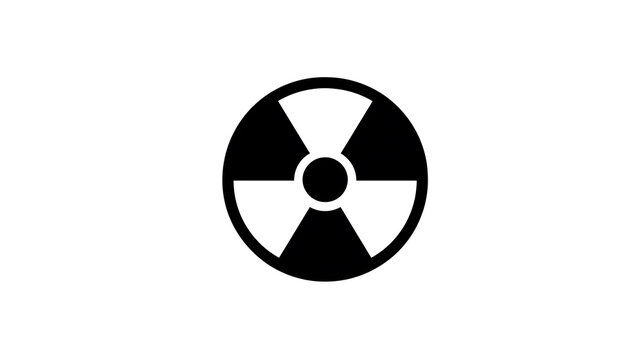 Radiation hazard symbol, warning sign for radioactive material and danger