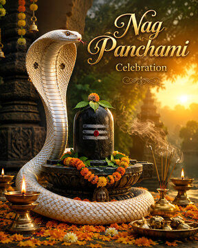 Nag Panchami Spiritual Design with Naag Devta Worship, Sawan Festival, Shravan Month, Lord Shiva, Krishna Janmashtami and Indian Culture