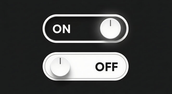 Minimalist toggle switch on and off design 1.
