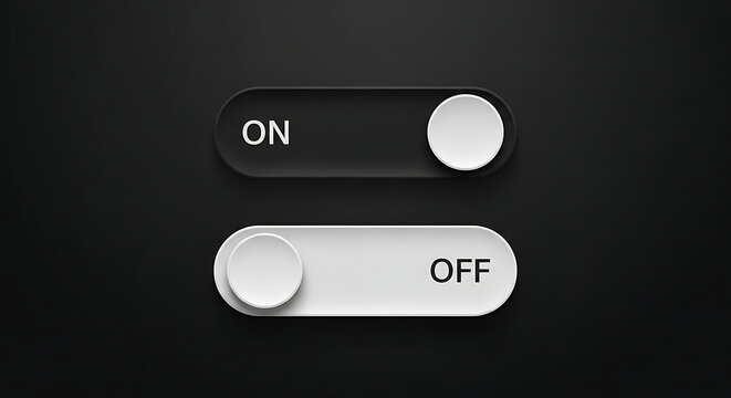 Modern toggle switch on and off positions 2.