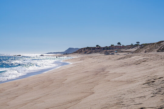 pacific ocean and beach in baja california sur area of mexico along camino cabo este east of los cabos