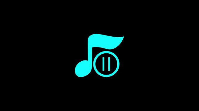 Music icon concept. single musical note icon abstract design. Melody, song, note, sound, audio sign. On 4k video