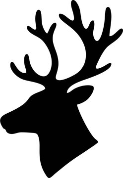 Reindeer Head Silhouette Vect...