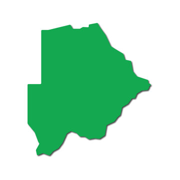 Green Botswana Country Map Outline Icon Vector Illustration Design