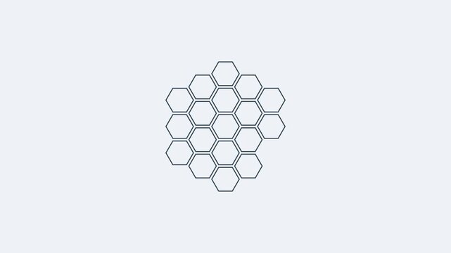 hexagonal technology grid line pattern, slate gray style