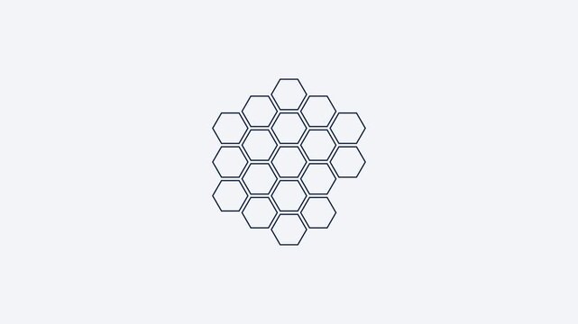 hexagonal technology grid line pattern, dark ink blue style