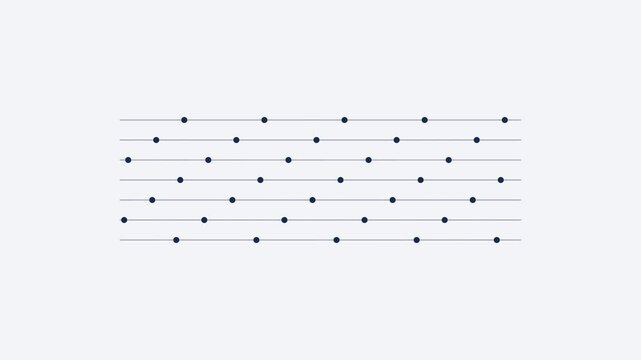 data flow line icon with streaming particles, dark ink blue style