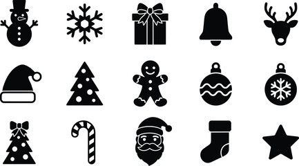 Naklejka premium Black and white of various including animals, tools, and symbols bear bird book bottle