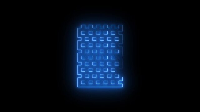 neon simple divide icon animation video