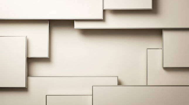 Abstract white block pattern background with layered rectangles for modern corporate presentation design