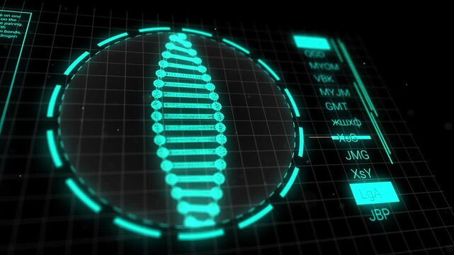 Digital Genome Analysis Interface with DNA Sequencing Technology in Modern Genetics Laboratory 4K